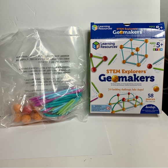NEW IN BOX. Learning Resources Stem Explorers Geomakers 3D shaped kit for kids - Picture 5 of 13